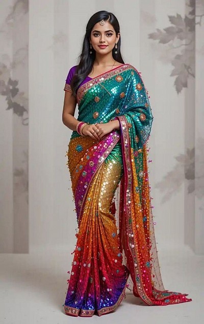 Bell flower  Fabric Turkey silk saree